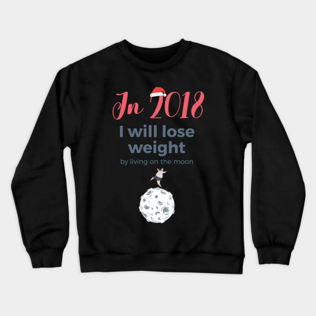 New Year 2018 resolution: moon Crewneck Sweatshirt by razorlazer